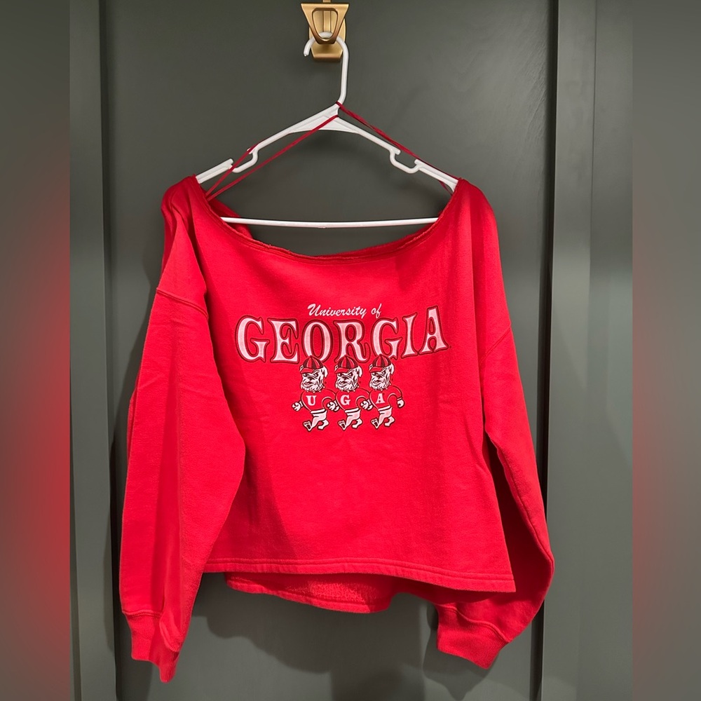 Georgia Bulldogs Off Shoulder Sweatshirt